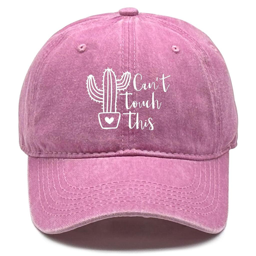 can't touch this" Cactus Print Snapback Sun Hat, Plant Sports Hat Cozy Sun Protective Non-Stretch Fabric Stylish Snapback Baseball Cap