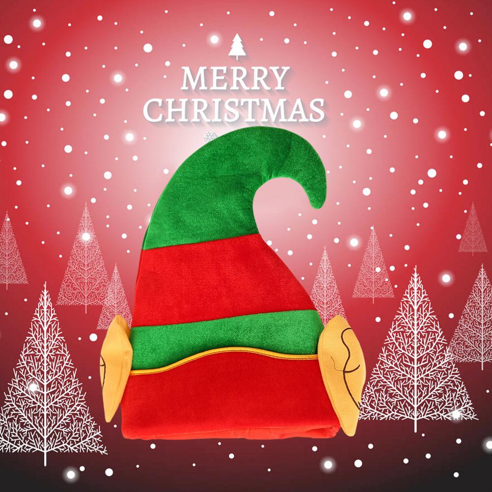 Christmas Elf Hat with Ears Decorations Costume Witch Hat Cosplay Party Props Accessories for Child