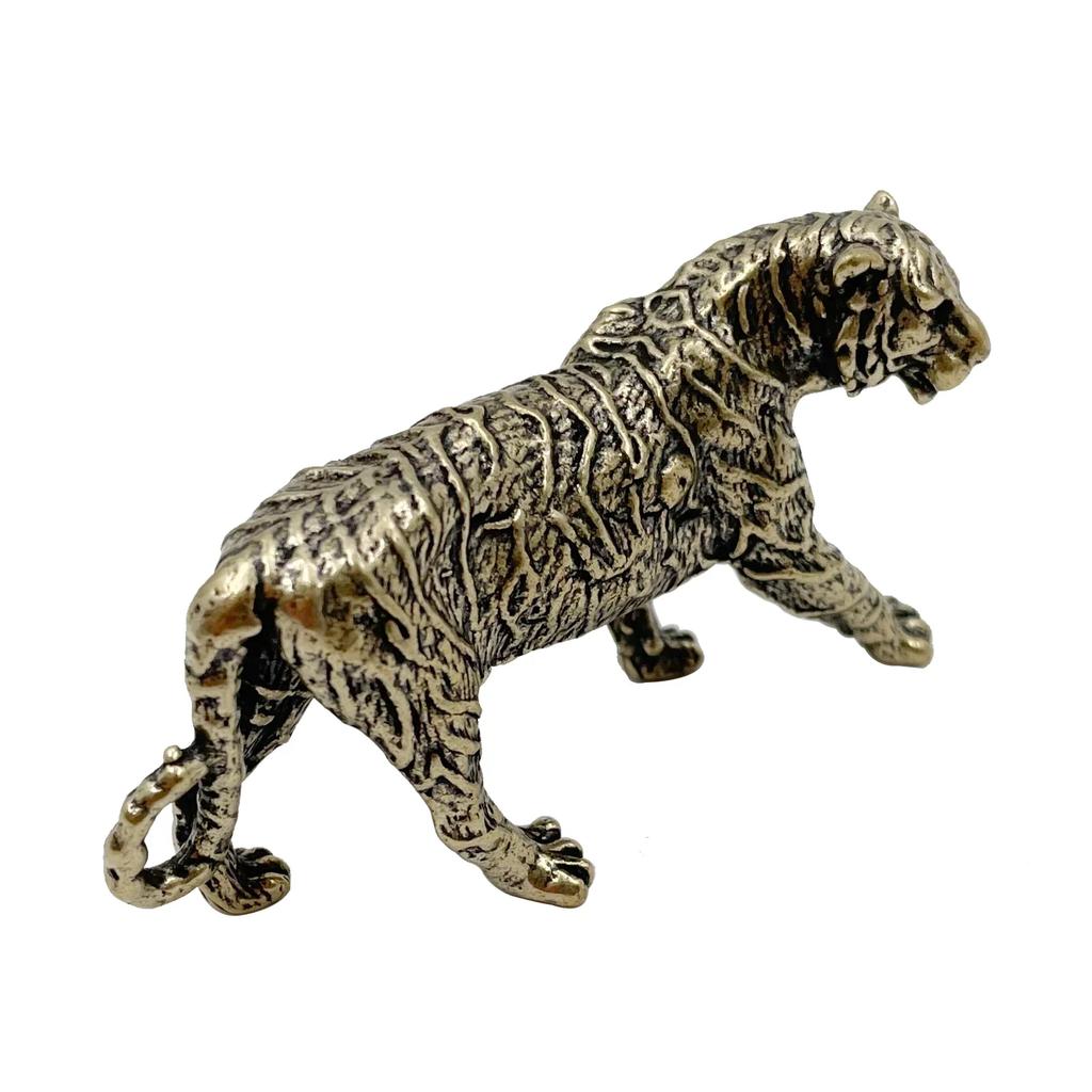 Copper Figure Tea Pet Tiger Ornaments Pure Copper Animal Tiger Models Keychains Pendants Charms Desk Decorations