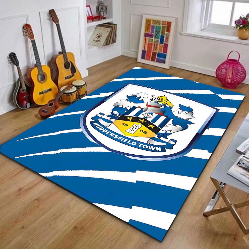 Huddersfield Town FC Emblem Patterned carpet, non slip mat suitable for living room and bedroom sofas