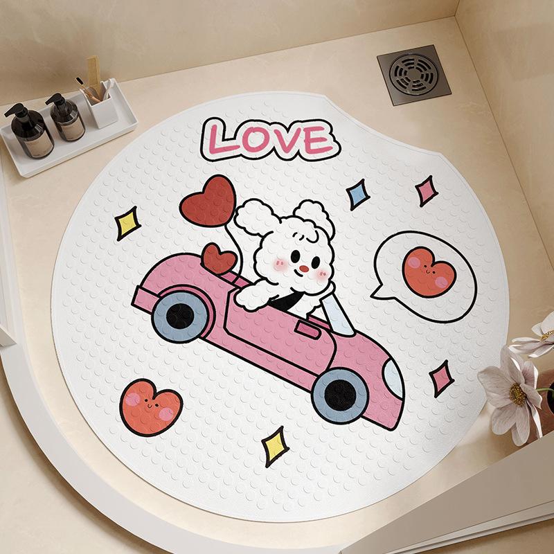 

Round Bathroom Anti-slip Pads for Home Use of Elderly and Children Anti-fall Bathing Pads for Bathroom Shower Room Foot Pads Suction Pads round notch 55 * 55cm