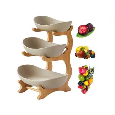 2/3 Layer Table Plates Dinnerware Kitchen Fruit Bowl with Floors Partitioned Dish Snack Candy Cake Stand Fruit Plate Salad Bowl