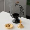 Middle East Handheld Crescent Metal Incense Burner Black/Gold Living Room Tabletop Aromatherapy Burner Arab Eid Ornament