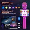 Amazmic Karaoke-Mikrofon für Erwachsene, Kabelloses Bluetooth-Mikrofon zum Singen, Tragbare Karaoke-Maschine mit LED-Leuchten