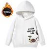 Latest model Warm fleece children's hooded sweater with cute cartoon snail letter pattern, loose and casual pullover hoodie
