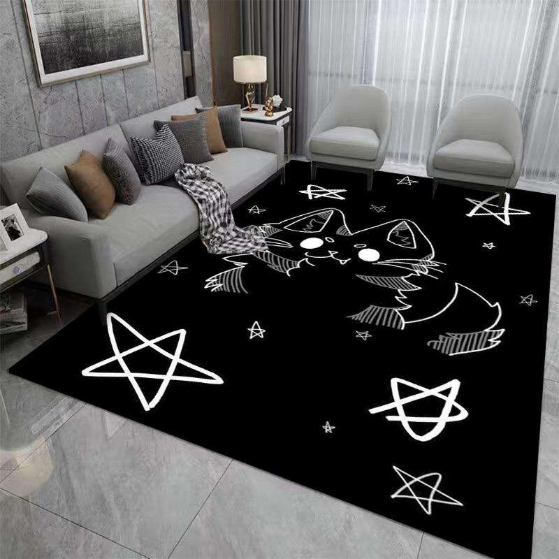 Disney Black S-titch Rugs Living Room Bedroom Dining Kitchen Office Bathroom Non-Slip Large Carpet Outdoor Rug Home Decor