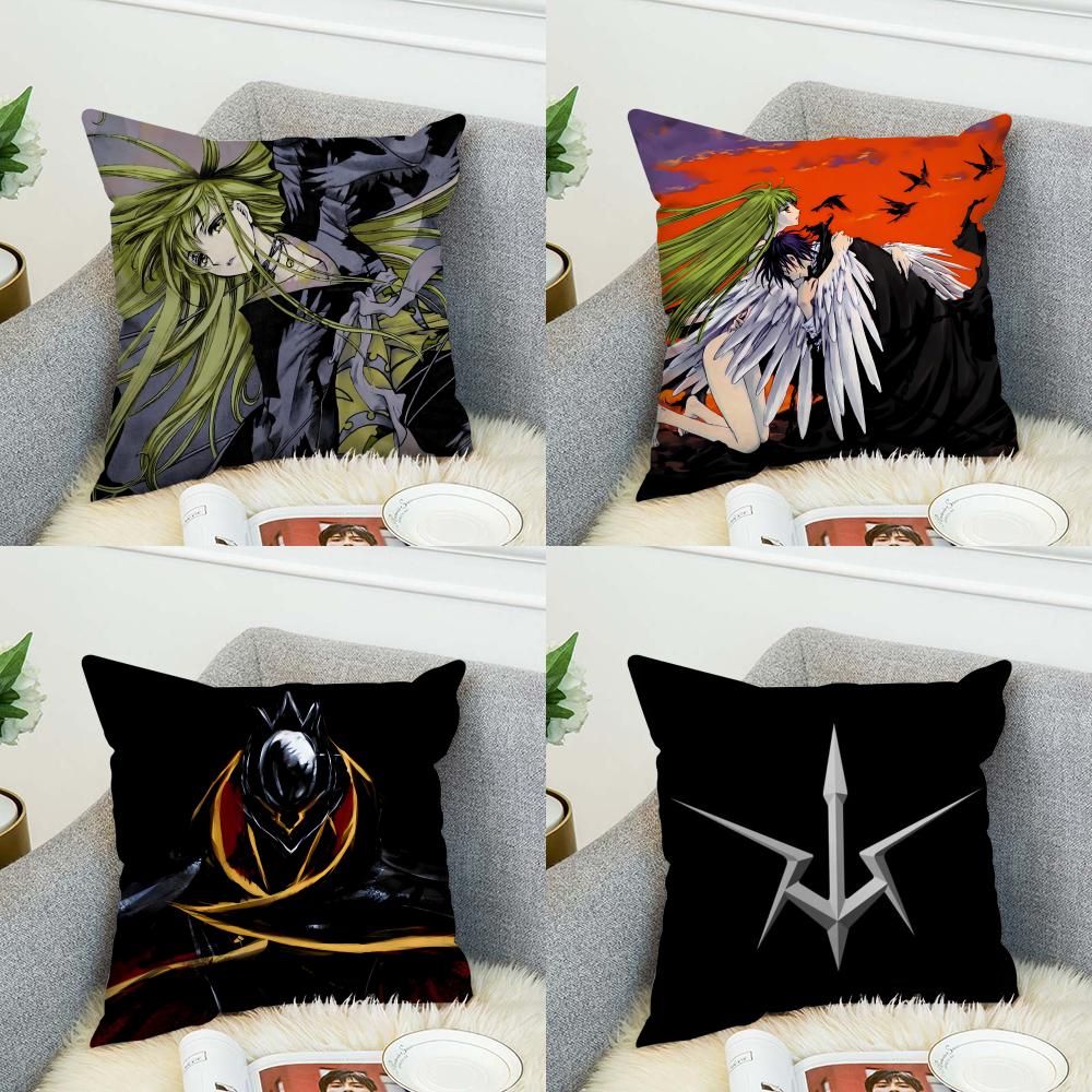 Anime CCode Geass Pillow Case For Car Sofa Decorative Home Doublesided Print Plush Square Throw Pillow Cushion Cover
