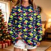 Women's Casual Christmas Print Neck Pullover Sweatshirt