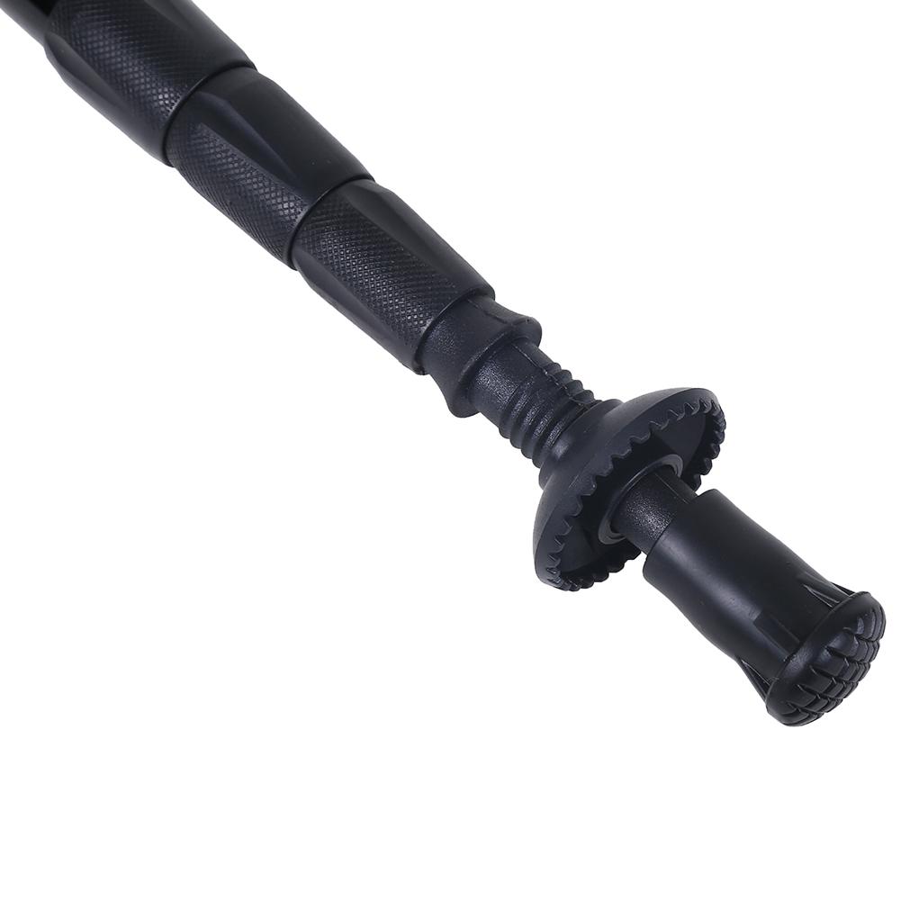Aluminium Alloy Telescopic Lightweight Anti Skid Walking Cane Stick   Pole (Black)