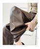 Women's 2025 Black Leather Wide-Leg Slimming High-Waisted Pants