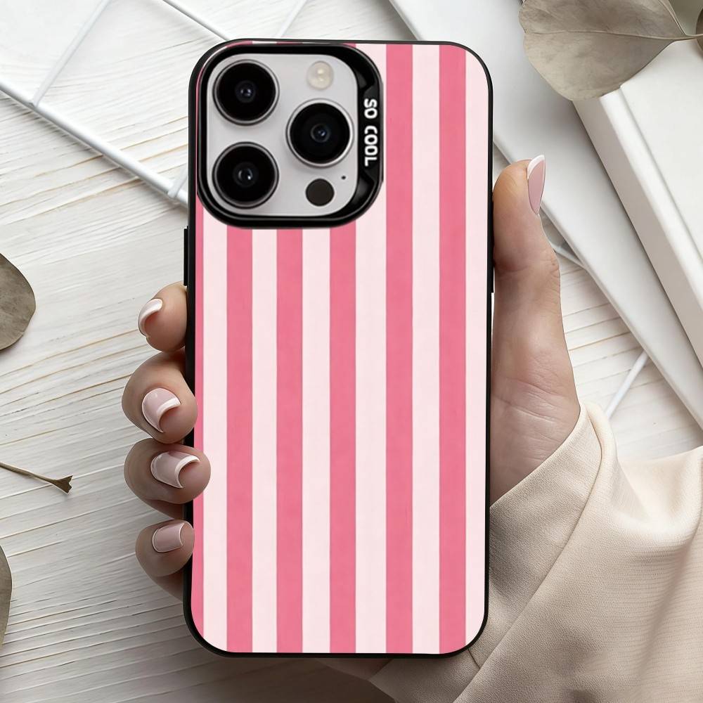 S-Striped Color-Blocking Art P-Pattern  Phone Case For iPhone17,16,15,14,13,12,11 Plus,Pro Max Black Candy silver phone case
