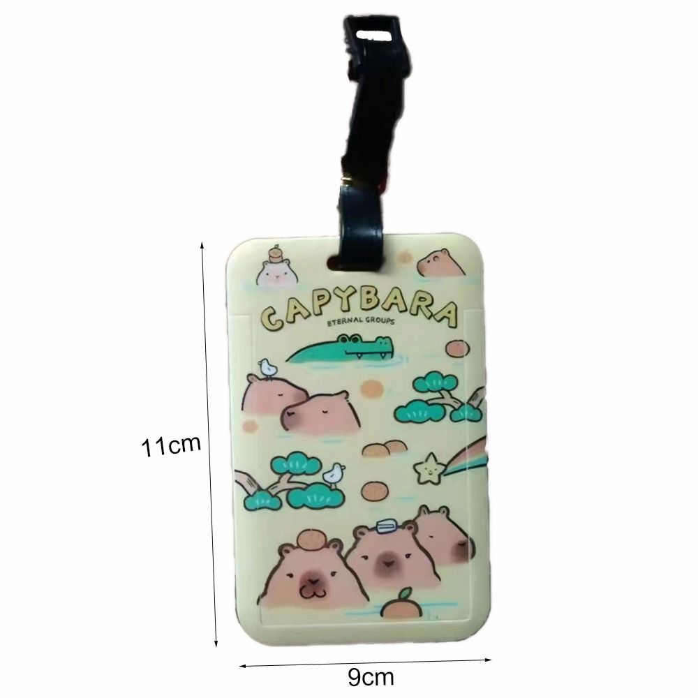 Cartoon Capybara Travel Luggage Tag Name Address Tel Soft Silicone Baggage Labels Mark Hanging Sign Board Baggage Tags