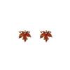 Elegant Retro Red Heart Pearl Earrings for Women - French Style Jewelry