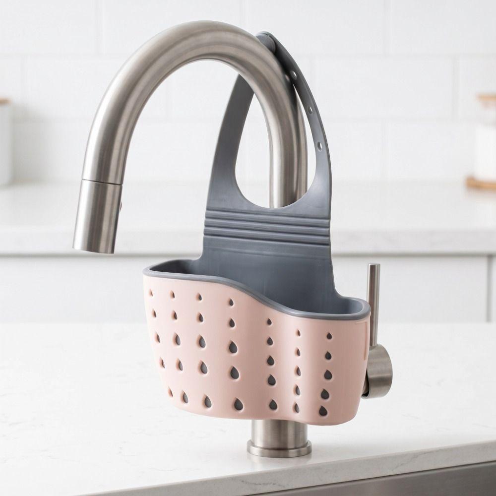 Silicone Hanging Drain Basket Soap Sponge Shelf Kitchen Holder Sink Draining Basket Kitchen