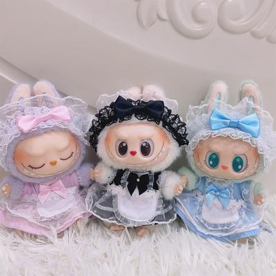 For 17cm Labubu Doll Clothes Fashion Clothes Dresses Doll Clothes Color Match Headscarf Dolls Accessories Cute Decoration Little Clothes