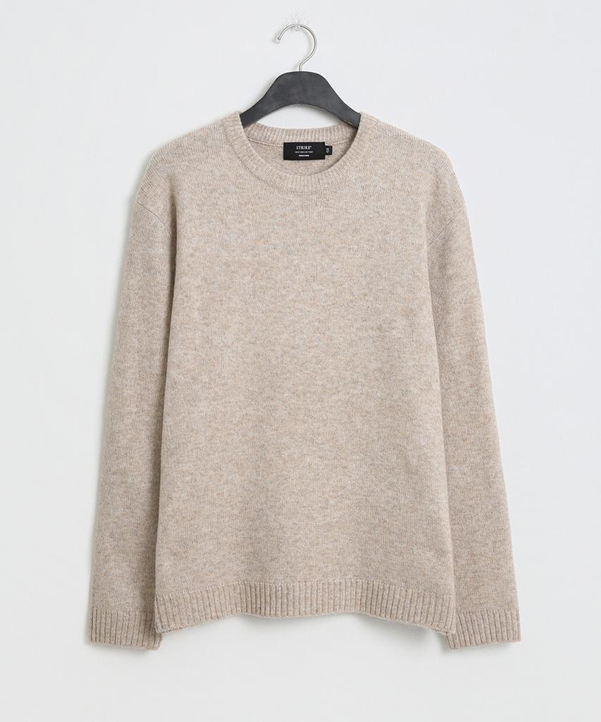 Seuteulaikeu Fine Blend Classic Crew Neck Knit (Beige)