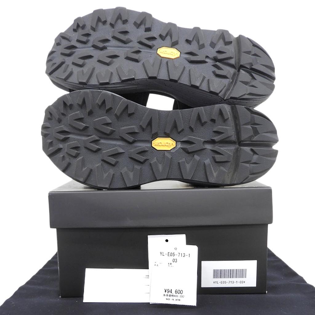 Y's KAYO NAKAMURA by Y's Men's Platform Sandals in Black Leather and Suede, Size YL-E05-713-1-03, 20 Stainless Steel shoes 4 blackUsed