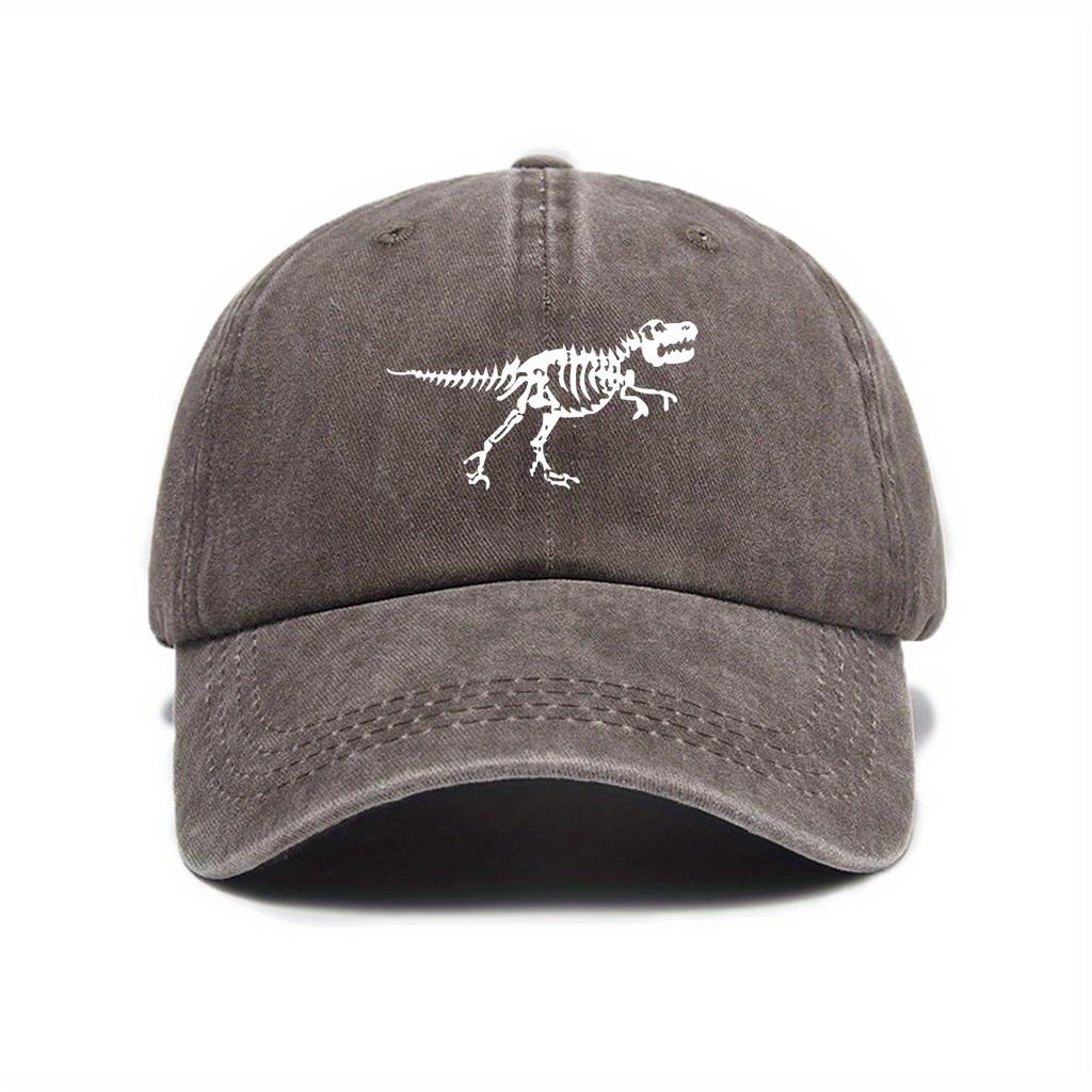 Fashionable and casual dinosaur skeleton printed baseball cap is a must-have for both men and women when going out on the street