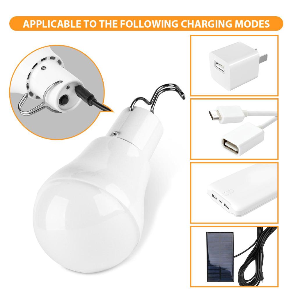 Nuova Lampadina LED a Ricarica Solare Risparmio Energetico Lampadina LED Portatile Lampada Energetica Illuminazione Casa Esterno