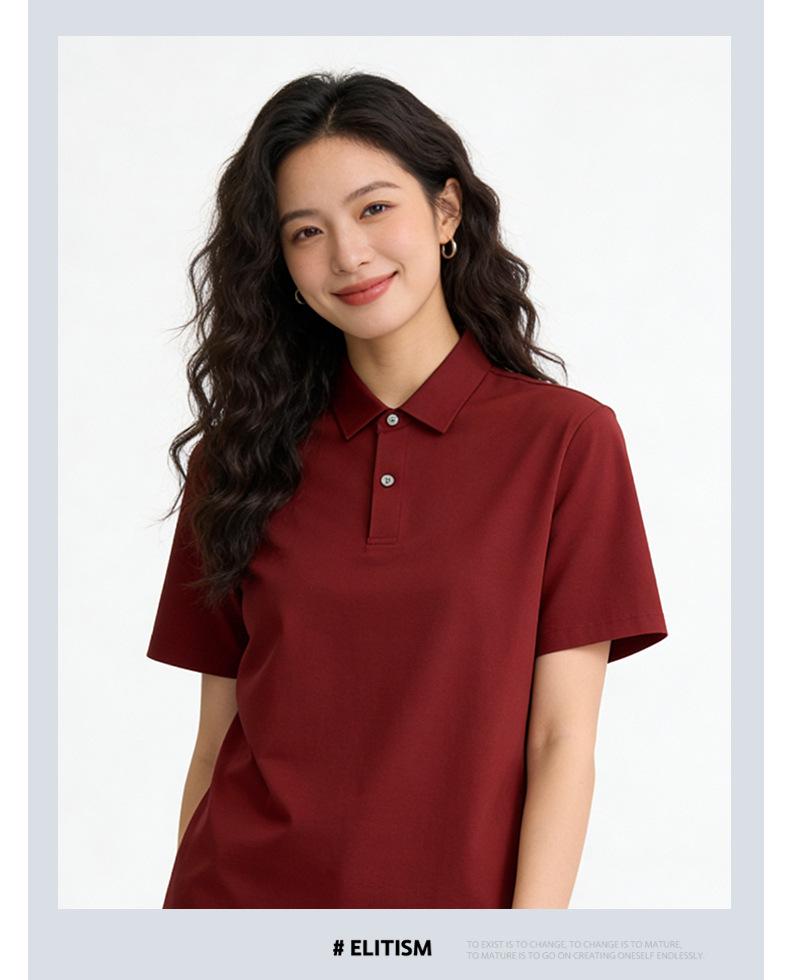 Antibacterial Mercerized Cotton Lapel Uniform Polo Shirt with Custom Logo Embroidery