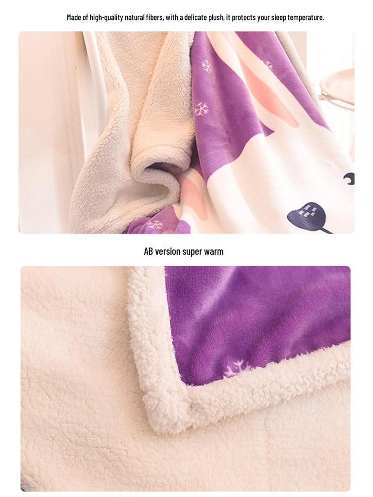 2025 Lambswool Double-Layer Thickened Warm Kids' Cloud Blanket