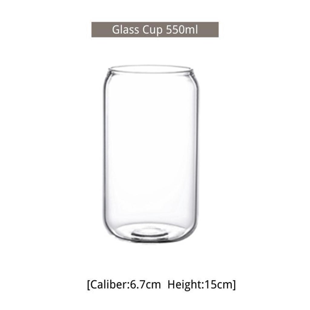 550ml/400ml Glass Cup with Lid and Straw Transparent Reusable Coke Cup Juice Glass Beer Can Milk Mocha Cups Mug Drinkware