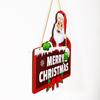 Wooden Merry Christmas Printed Santa Claus Wall Hanging Door Hanging for Home Living Room Party Church Decoration Xmas Wall Decor Items