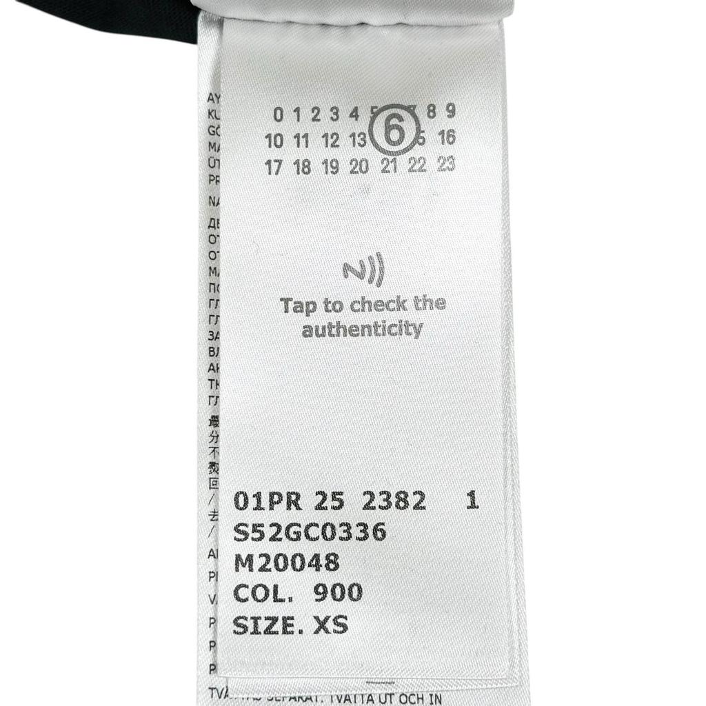 MM6 Maison Margiela Number Motif S52GC0336 Short Sleeve T-shirt Black Women XS Genuine Used