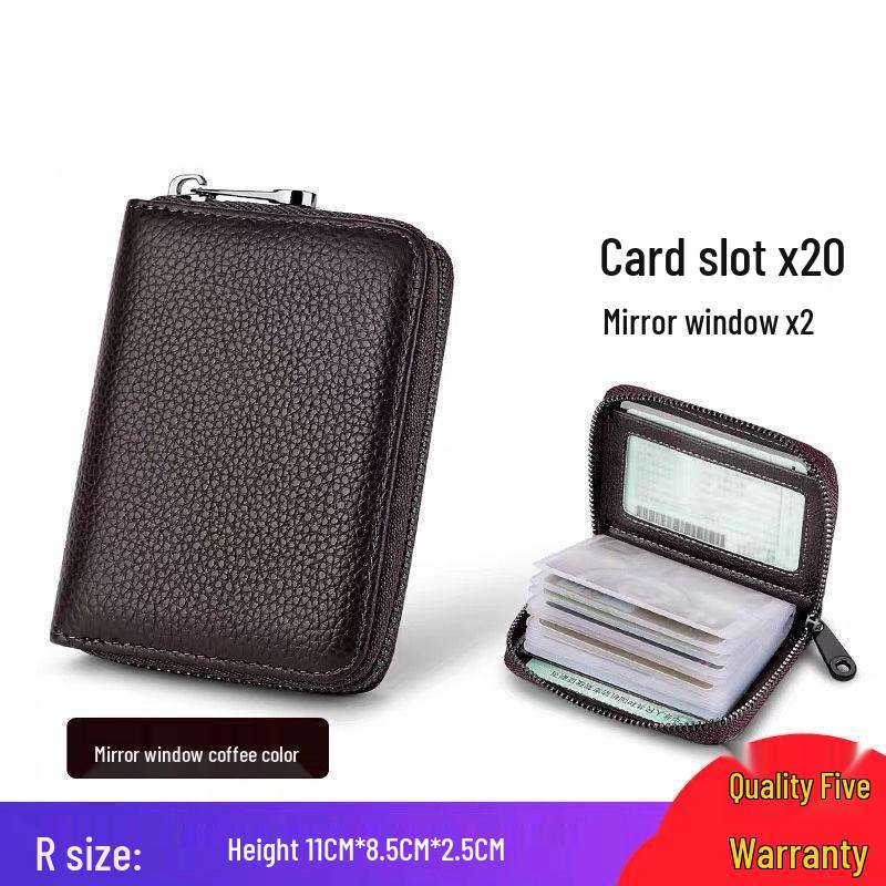 

Genuine Leather Anti-Theft Card Holder - Ultra-Thin, Multi-Card, Unisex
