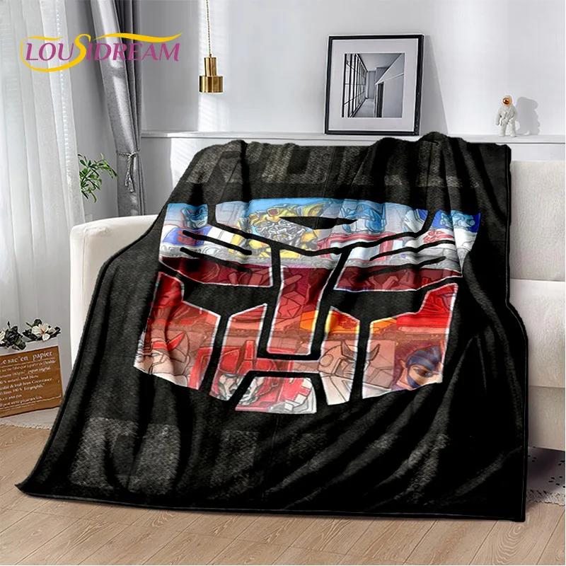 3D T-Transformers Cartoon Autobots Blanket,Soft Throw Blanket for Home Bedroom Bed Sofa Picnic Travel Office Rest Cover Blanket
