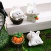 Easter Cute Rabbit Figurine Carrot Fairy Garden Potted Plant Mini DIY Ornament Garden Micro Miniature Landscape Decoration Craft