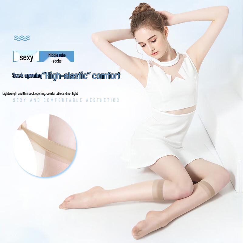 LANGSHA Women's Ultra-Thin Mid-Calf Sheer Socks
