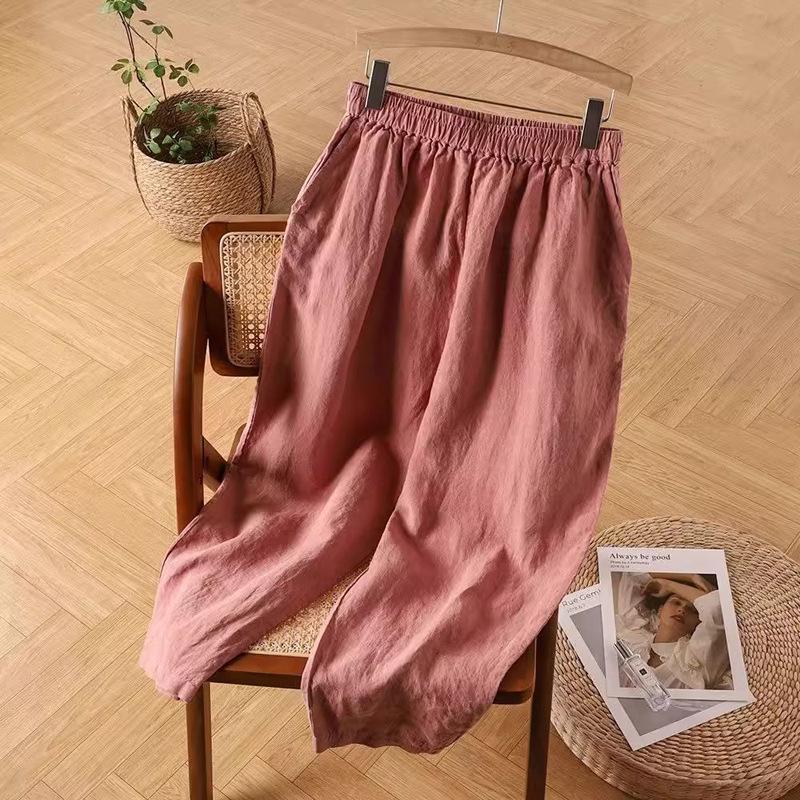 Damen Sommer High-Waist Schlankmachende Karotten Haremshose