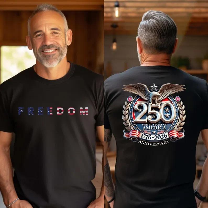 America 250th Anniversary Shirt, Happy 250th Birthday USA Unisex T-shirt S-5XL 4XL