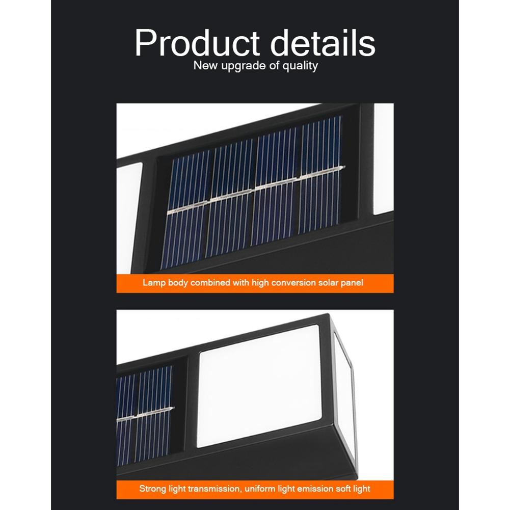 2pcs Solar Wall Lamp Ip65 Waterproof Up Down Garden Lights Outdoor Sunlight Lamp Decoration Light