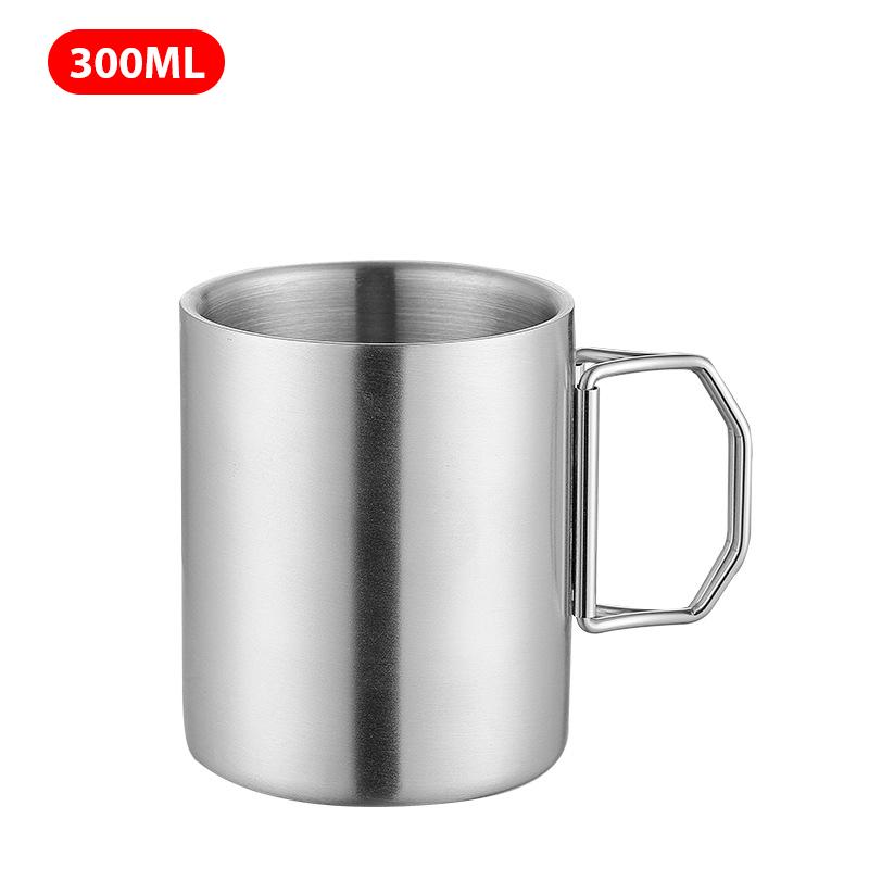 1 STÜCKE Edelstahlbecher Stapelbar Kaffeetasse Outdoor Trinkgefäße Wasserbecher Bierkrug Campingbecher Für Picknick BBQ Rucksackreisen