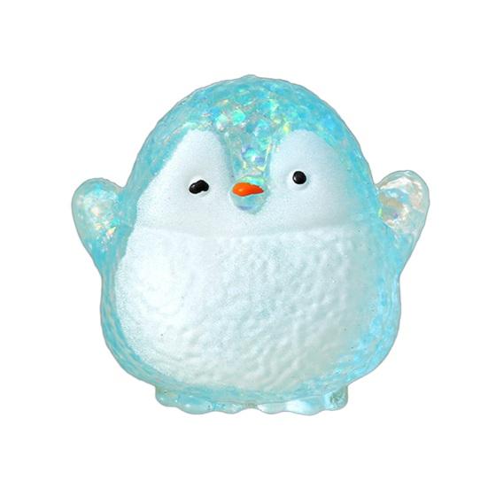 Quetschspielzeug durchscheinendes Glitzerpulver weich langsamer Rückprall Spielzeug niedliche Pinguinform Quetschball tragbar sicher Stressabbau Spielzeug