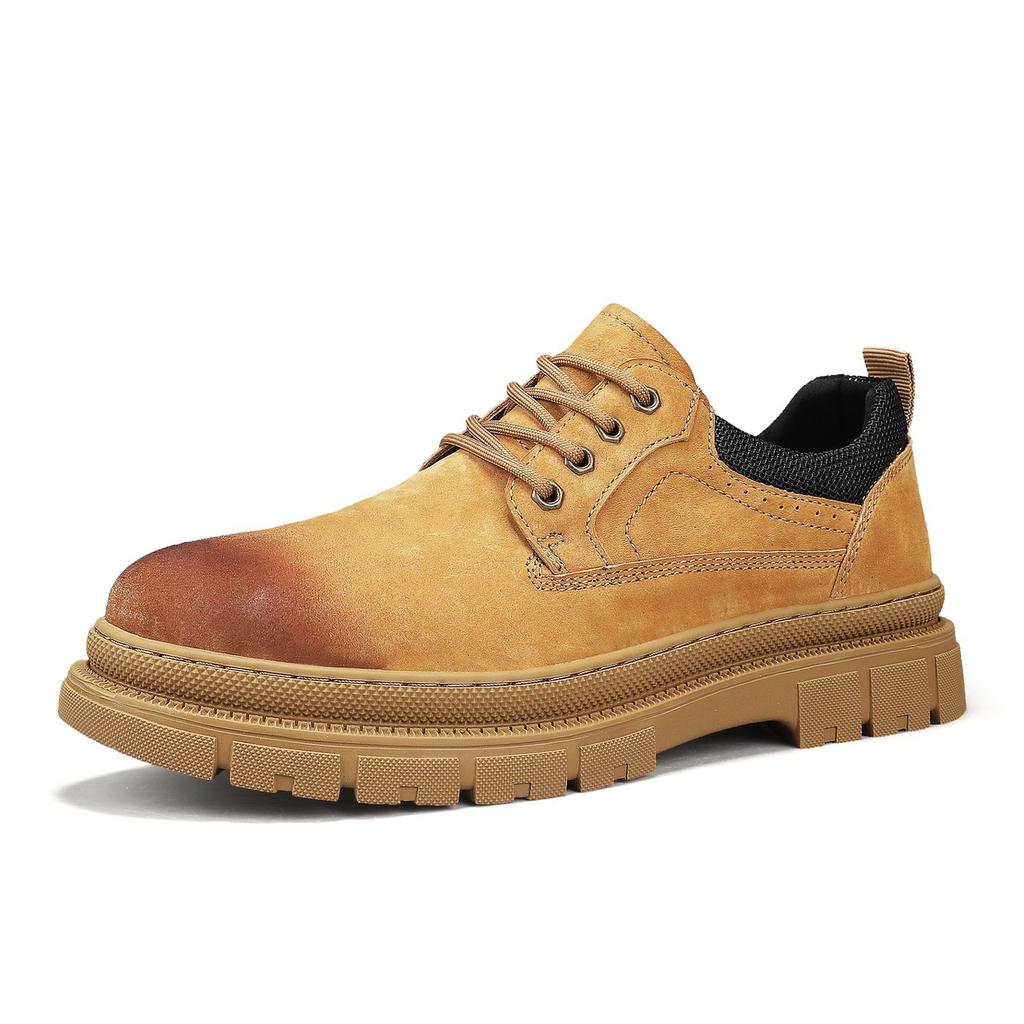 Autumn new British retro low-top shoes platform casual leather shoes genuine leather big-head Martin boots