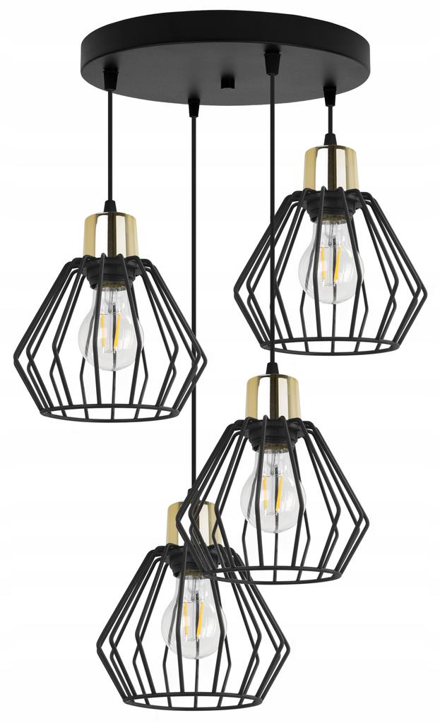 Hanging Lamp, Ceiling Chandelier, Wire Shade, Led