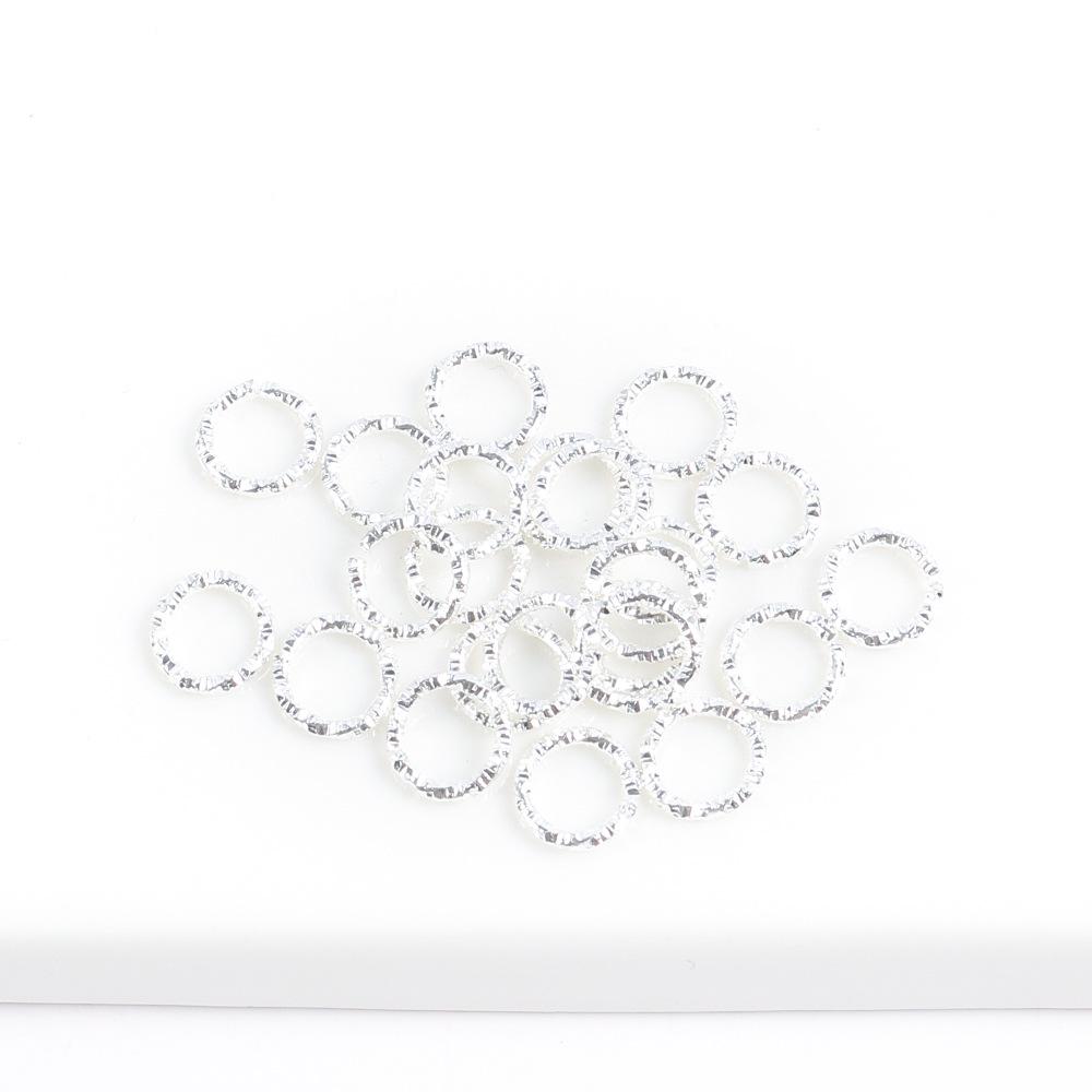 100pc Diy Jewelry Findings Textured Jump Rings Metal Connectors for Craft Making Jewelry Supplies