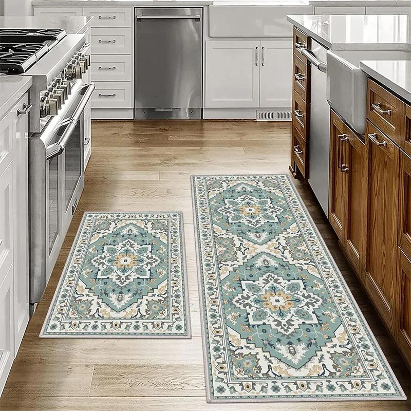 

1/2PCS Bohemian Kitchen Floor Mats Anti-slip Washable Bathroom Bathroom Door Mats Hallway Aisle Floor Mats Home Decoration 50x80cm 20x31inch