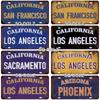 USA WEST City LOS ANGELES 15x30cm Plate Sports Tin Sign State Wall Decoration Metal Sign Home Decor Painting Plaques Art Poster