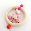 wooden pacifier and rattle teether by pink German-made Himes, heart-shaped mouse,
