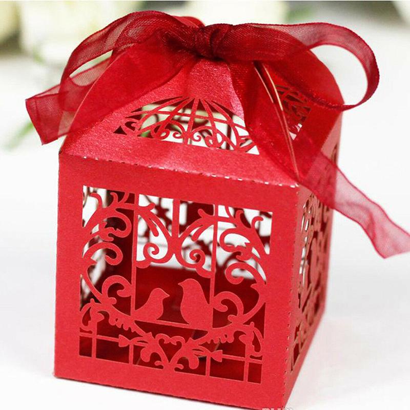 Creative And Simple Hollow Packaging Box Luxury Boxes Party Favour Love Bird Wedding Candy Box Gift