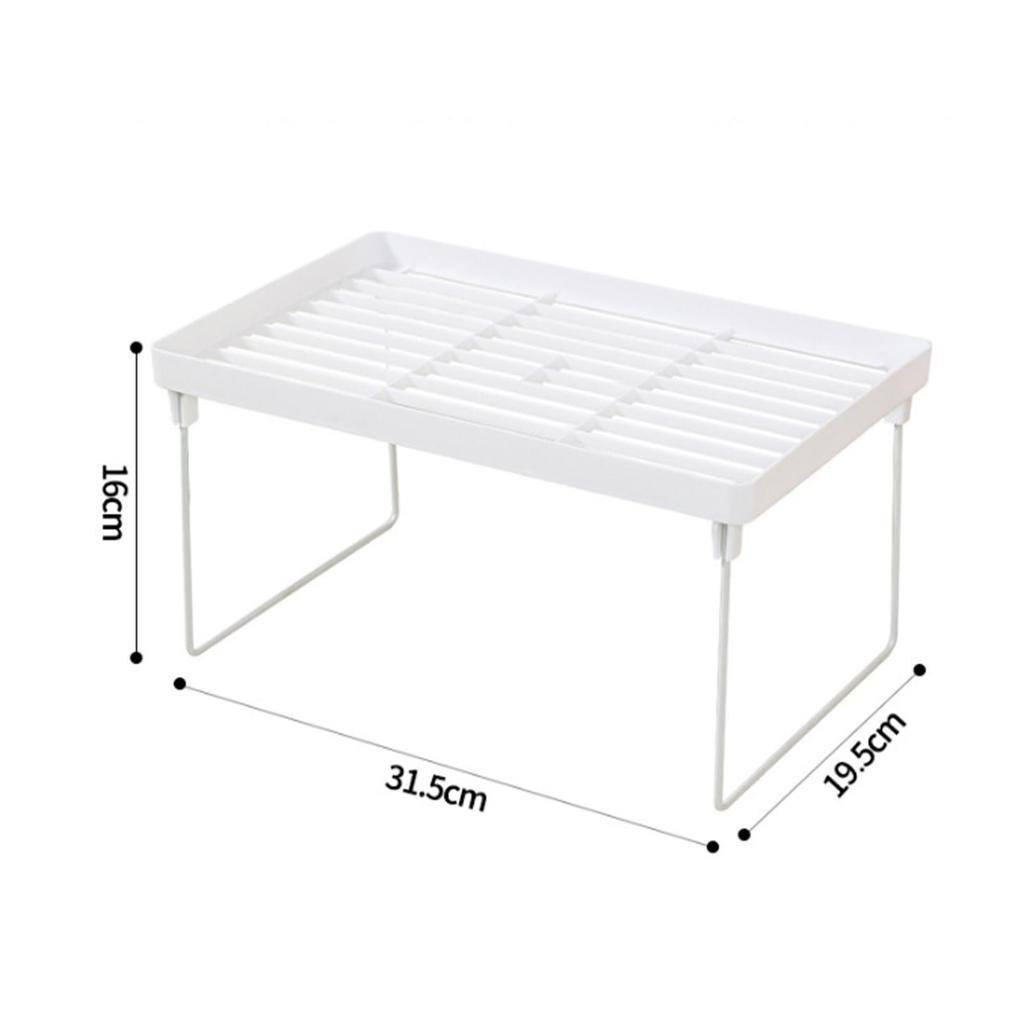 Kitchen Stacking Shelf Plastic and Metal Multifunctional Stackable Kitchen Counter Shelf  