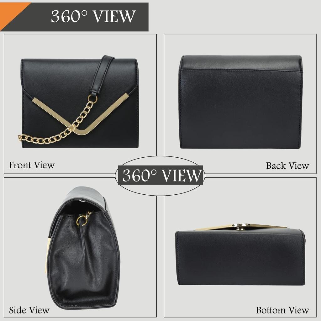 Dámská dívčí kabelka crossbody s klopou do V a zlatým řetízkem