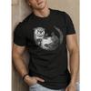 European Sizes Men's Playful Otter Graphic Tee - Casual Short Sleeve T-Shirt, Breathable Polyester, Summer Fashion Top
