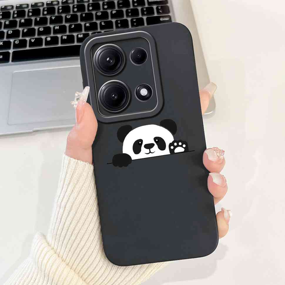 Simple Silicone Case For Redmi Note14s 4G Capa Lovely Panda Rabbit Shockproof Back Cover For Xiaomi Redmi Note 14S Phone Shell