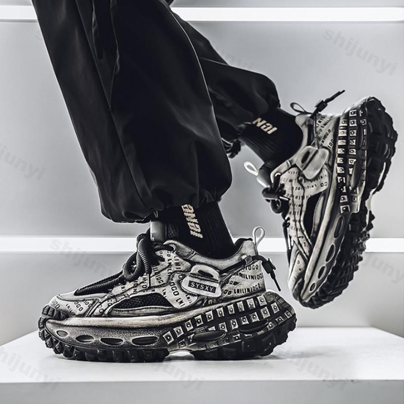 Fashion Men's Shoes 2025 Spring New Style Thick Sole Height Increasing Casual Mesh Breathable Fashion Trend Comfortable Chunky sneakers