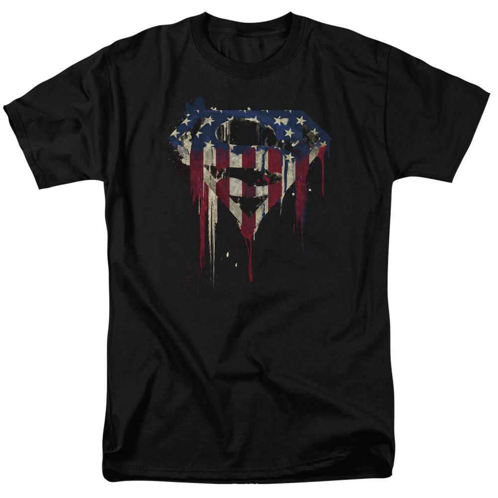 26 Superman Bleeding America Logo T Shirt Licensed Comic Book Movie Tee Black Unisex T-Shirt M